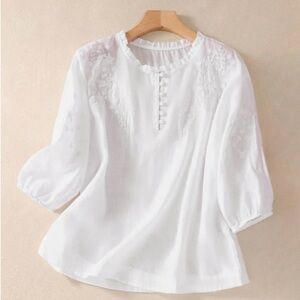 Elegant White Women's Blouse